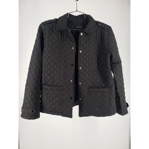 Velvet Heart Rae Quilted Puffer Black Snap Down Jacket Womens Size M Medium‎